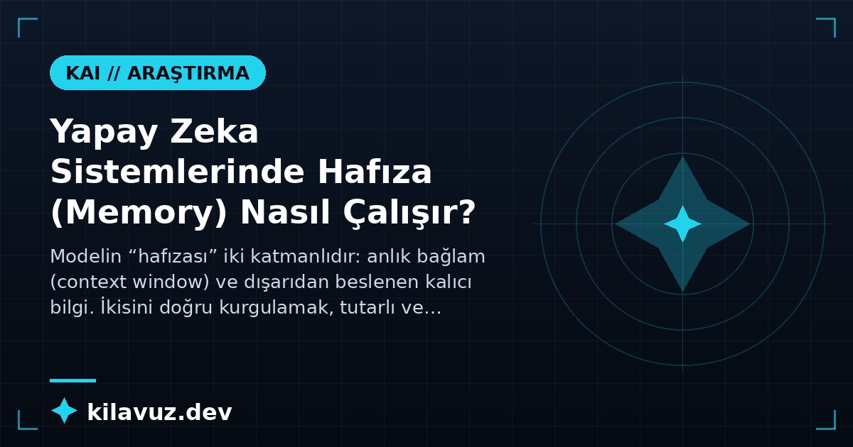 Yapay Zeka Sistemlerinde Hafıza (Memory) Nasıl Çalışır?