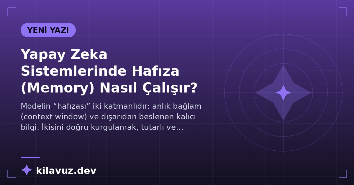 Yapay Zeka Sistemlerinde Hafıza (Memory) Nasıl Çalışır?